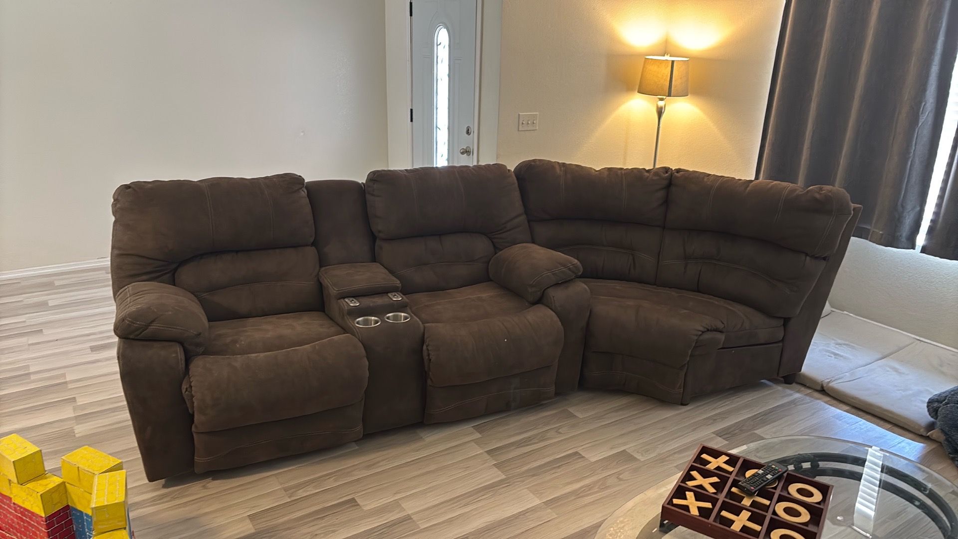 Loveseat recliner couch and wedge