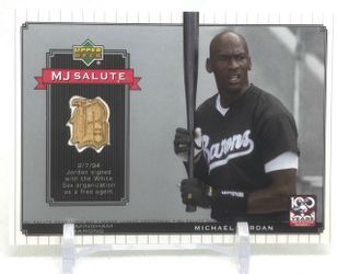 MICHAEL JORDAN GAME USED BAT! 2001 Upper Deck Centennial MJ Salute MJ-B1