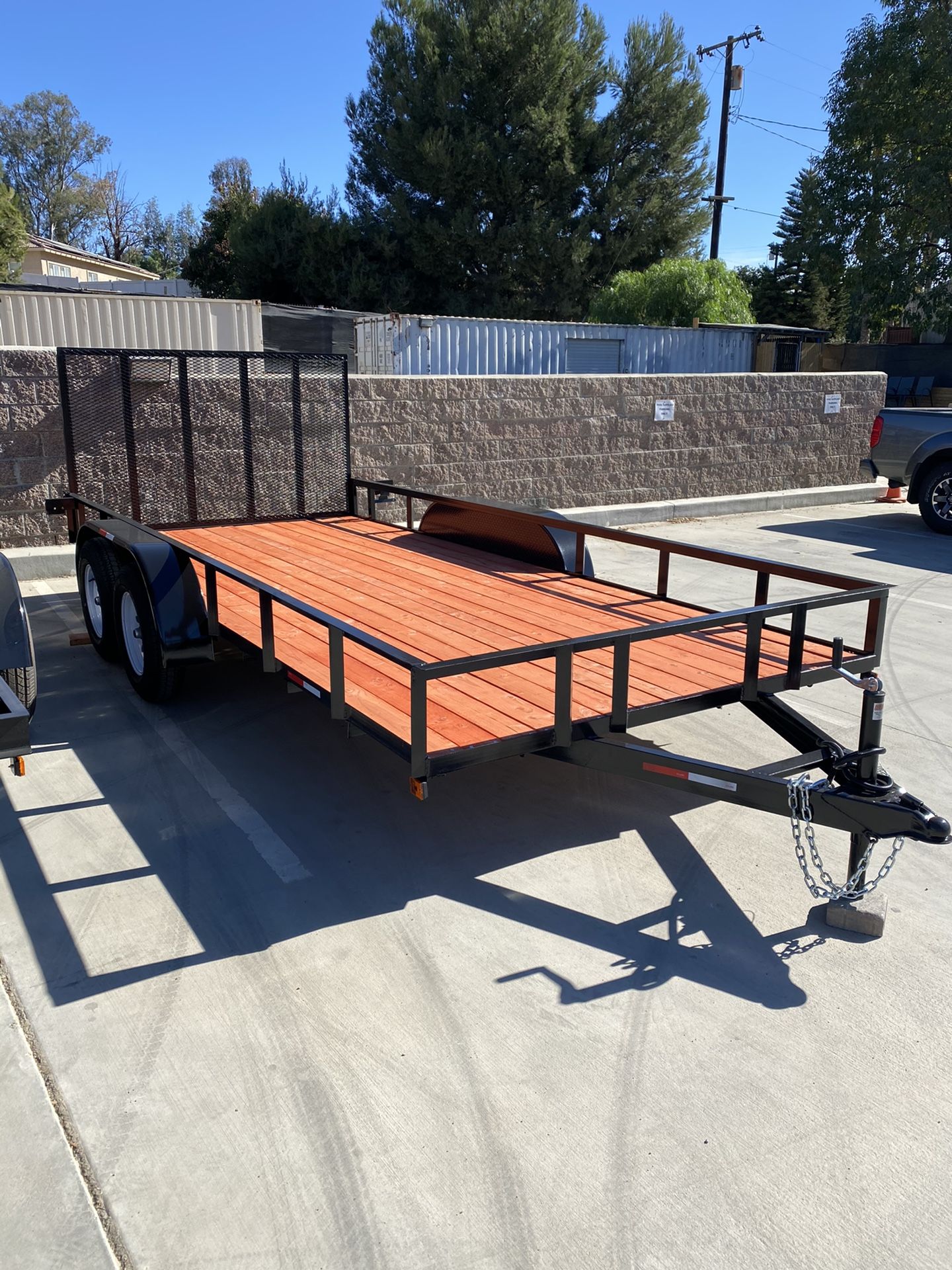 Brand new 8 1/2 x 16 x 1 utility trailer with a ramp gate