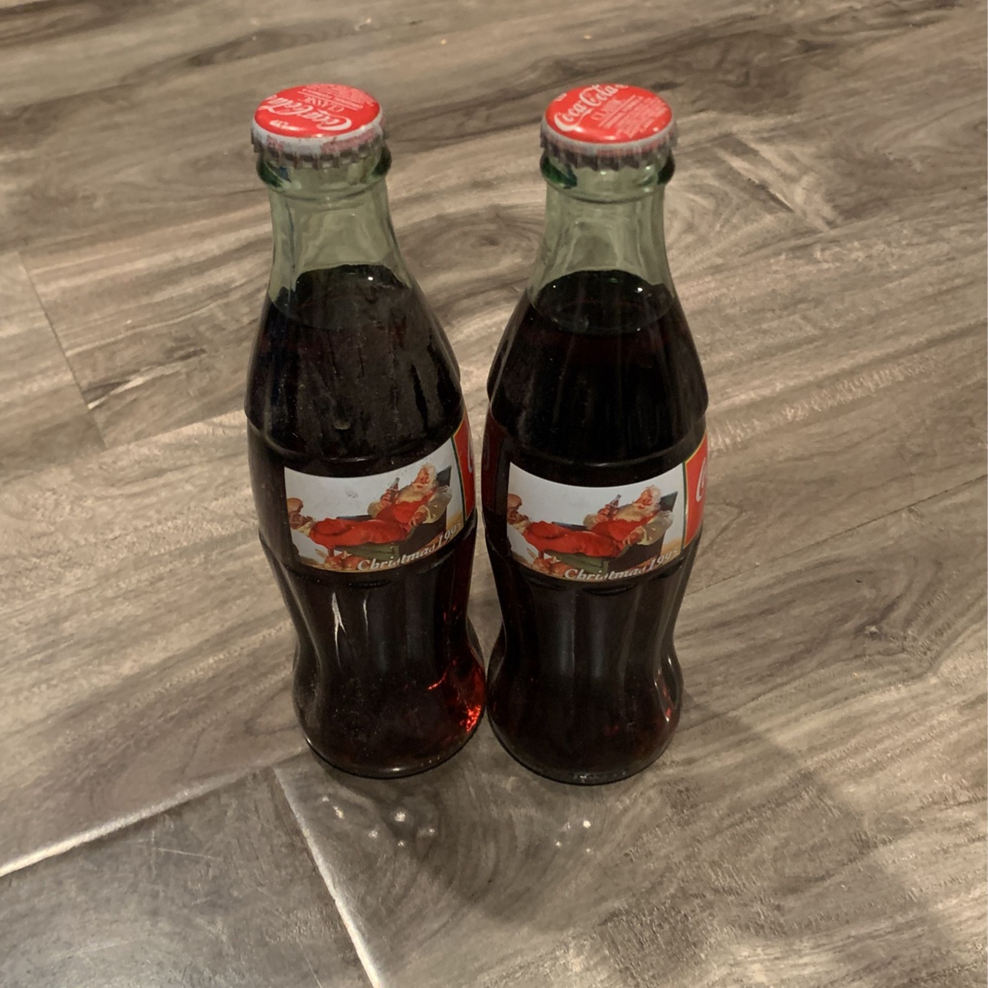 Coca Cola 1995 Christmas Glass Bottle