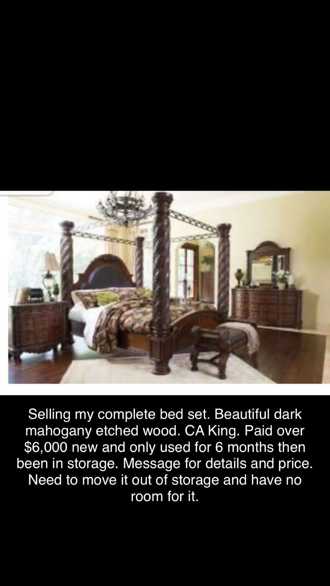Bed Set Dresser Mirror Nightstand Bench