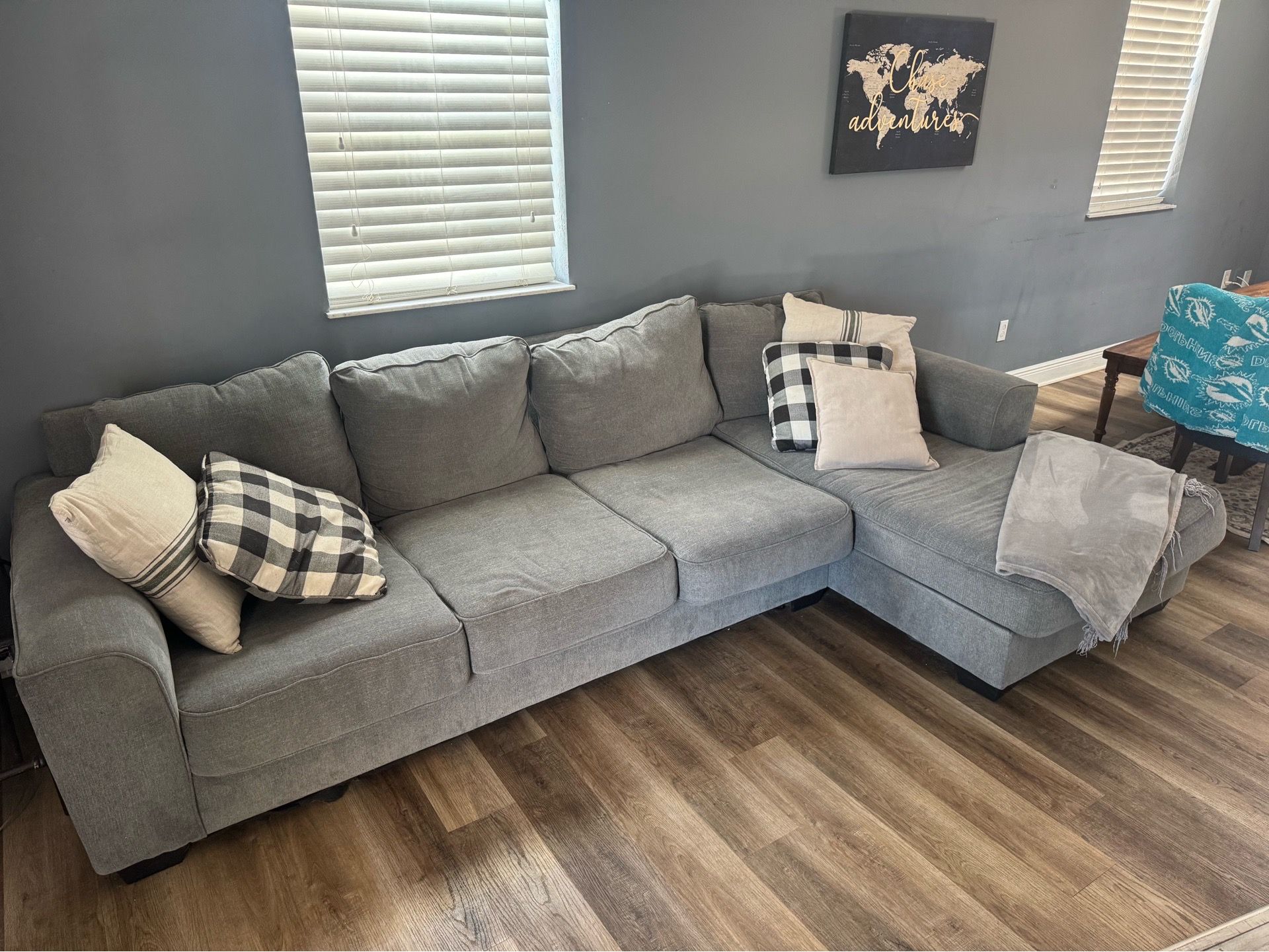Grey fabric sofa