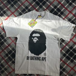 white n black bape tee