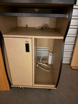 Large cabinet with electrical plugs
