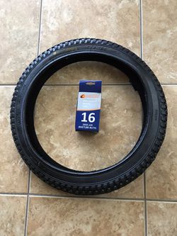 BICYCLE TIRE AND INNER TUBE 16x2.125