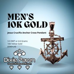 10K Yellow Gold Jesus Crucifix Anchor Pendant – 4.6 Grams