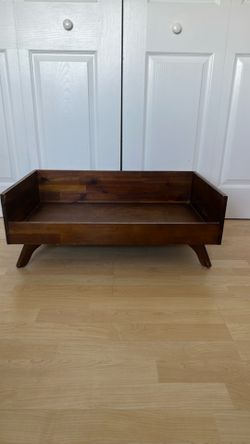 Acacia wood mid century dog bed