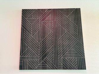 Artwork - Fir and MDF Geometric Linear Wall Sculpture with Matte Black Finish