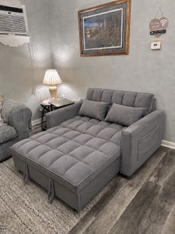 Brand New In Box！SOFA BED Sleeper Convertible Couch Pull Out Bed 3in1 Loveseat Thick Cushions
