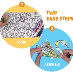 Model Building Kits Set of 12 Includes Markers - STEM Toy and Brain Teaser - IQ Builder - Fun Arts and Crafts - Cool Stuff for Christmas – 3D Puzzle

