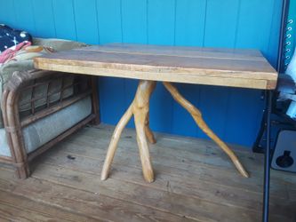 Handcrafted breakfast table.