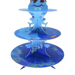 Sharks Cupcake Stand With  Toppers
