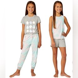 NWT BCBG girls 4pcs lounge set Gray Cupcakes Size L 14/16