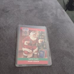 Football 1990 Proset Santa Claus Card. Plus NFL Holiday Card  Cash Porch Pickup Redmond 