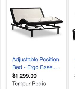 Temper pedic aujustable portion bed with remote ergo base and mattress