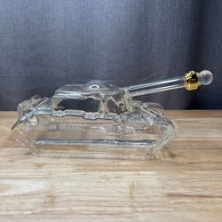 Tank Shaped Glass Whiskey Decanter