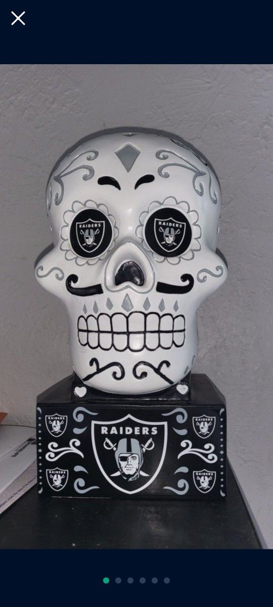NFL Sugar Skull Statue Day of the Dead Dios De Los Muertos las Vegas raiders