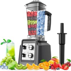 PSIIDAN Smoothie Blender, Large Capacity, Professional Countertop With Timer, Adjustable Speeds, BPA Free - Gray/Silver