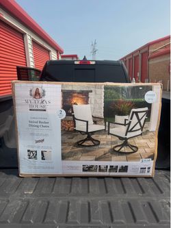 My Texas House Cambria Swivel Outdoor Dining Chair - Set of 2