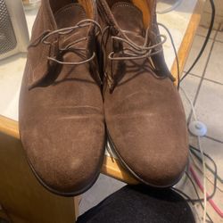 Men Aquatalia Carlos Chukka Ankle Boots Brown Suede Sz 13