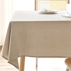 Textured Polyester Tablecloth Rectangle 52x70 Waterproof Spill-Proof Wipeable Table Cloth Wrinkle Free Dining Table Cover for Birthday Farmhouse Sprin