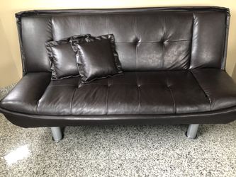 Brand new Wayfair futon (espresso) with 2 pillows