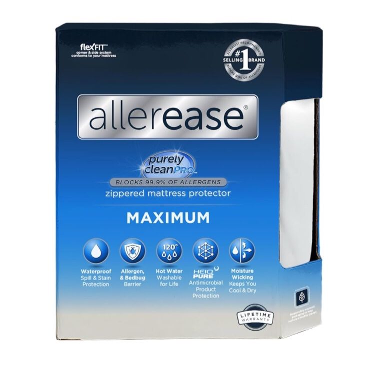 New twin size waterproof mattress protector maximum allergy zippered cover.