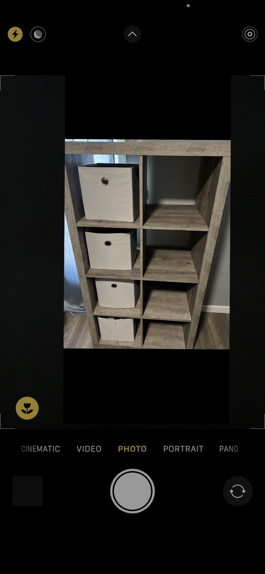 Storage Shelf With Cube Bins