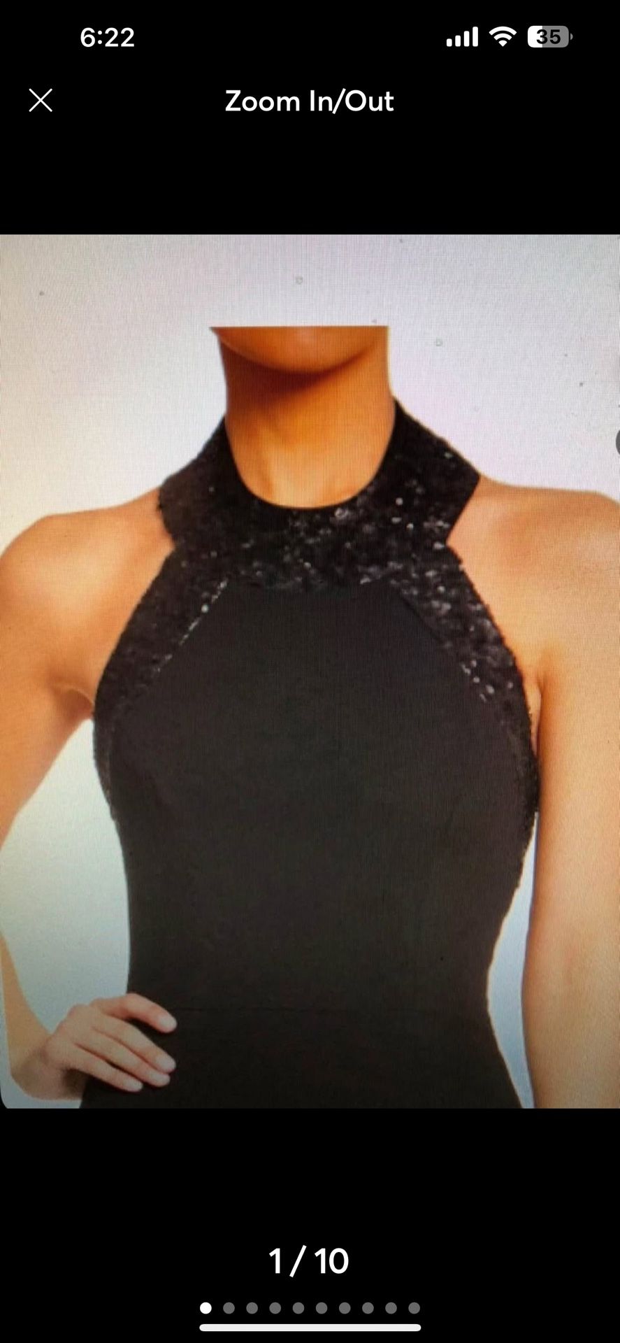 NWT! Black Halter Dress With Sequins XL