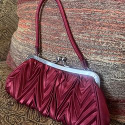 Beautiful Little Red Satin Handbag