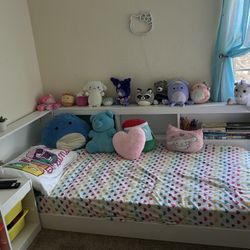 Kids Storage Bed Frame WITH MATTRESS!