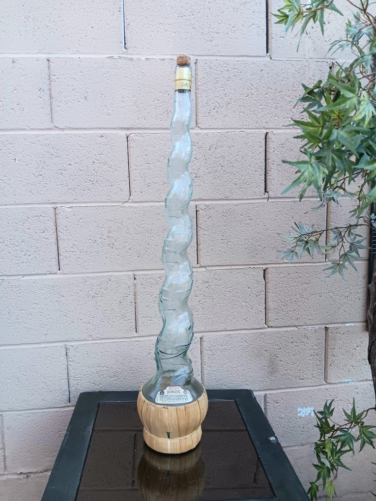 Vintage Italian Chianti Spiral Glass Decorative Bottle! 3 Feet Tall!!!