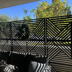 Set Of 3 Black Privacy Screens 