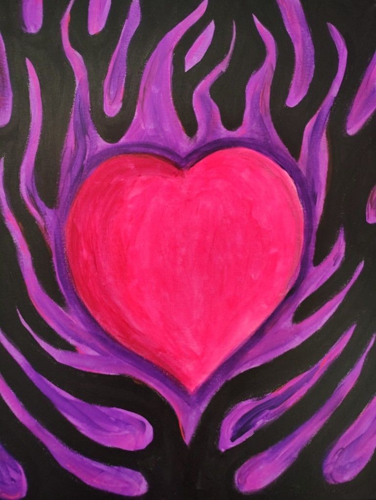 Heart In Purple Flames