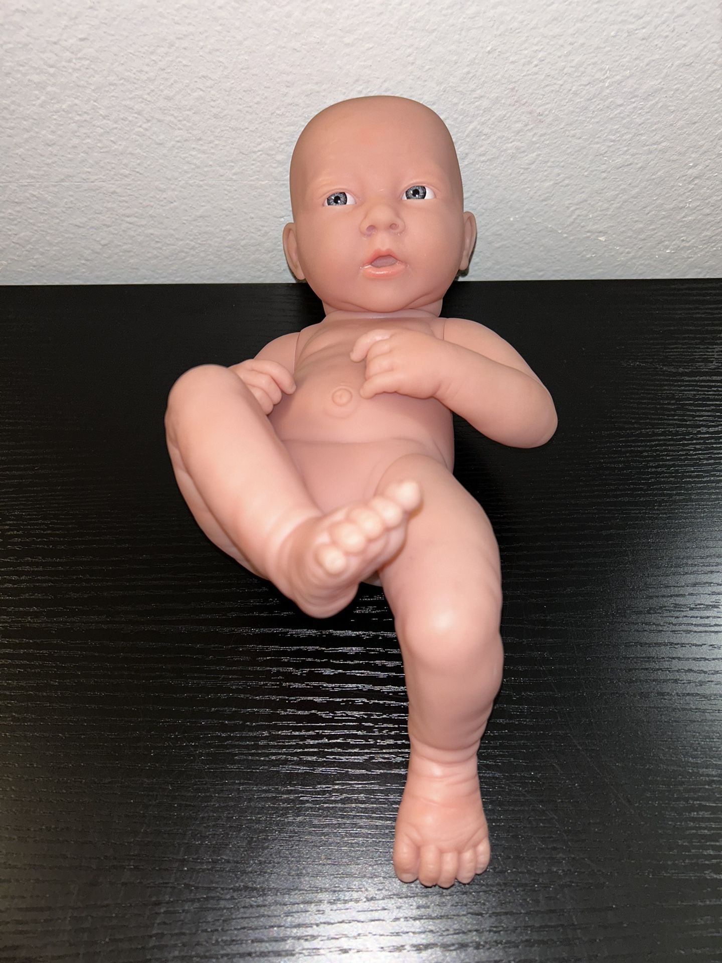 Berenguer Newborn Vinyl Baby Girl Doll Curled Up Wrinkles Lifelike Realistic 13"