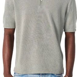 Rag & Bone Men’s Harvey Classic Knit Polo Shirt Sage Medium Brand New
