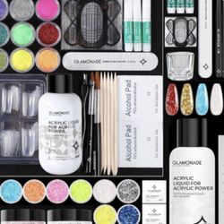 Acrylic Nail Kit for Beginners: Professional Acrylic Nail Kit Set with Everything Drill Powder Nail Art Starter Tech Kit at Home Salon Gift