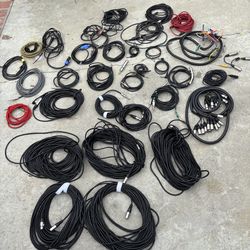 All kinds of audio cables, the long ones is 100 feet for microphones (4)