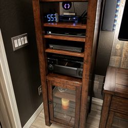 Rustic Mahogany Media Tower