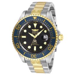 Invicta Men's 47mm GRAND DIVER Automatic Black DIAL Gold Two Tone Watch 28684