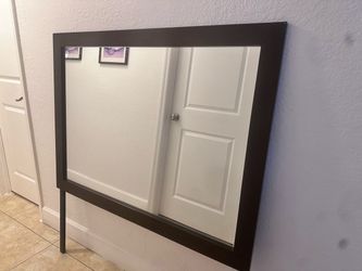 Large Wall Mirror with Dark Frame