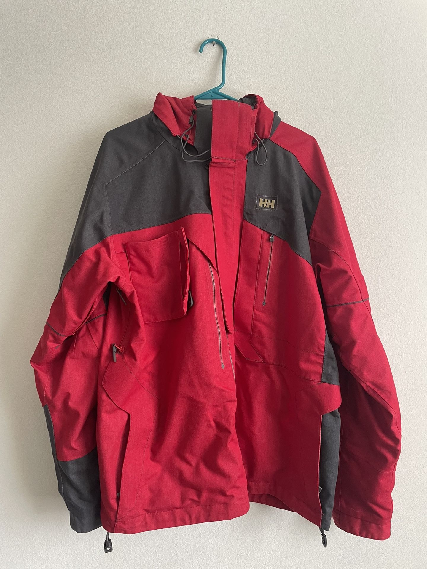 Mens Helly Hansen HellyTechO2 Waterproof Hooded Ski Snowboard Jacket Shell (XL)