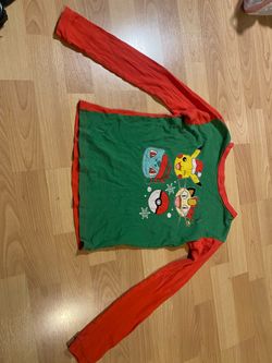 Kids Christmas Pokemon pajama shirt size 12