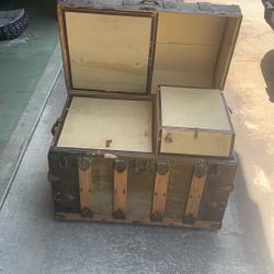 Steamer Trunk 1800 Wood Metal