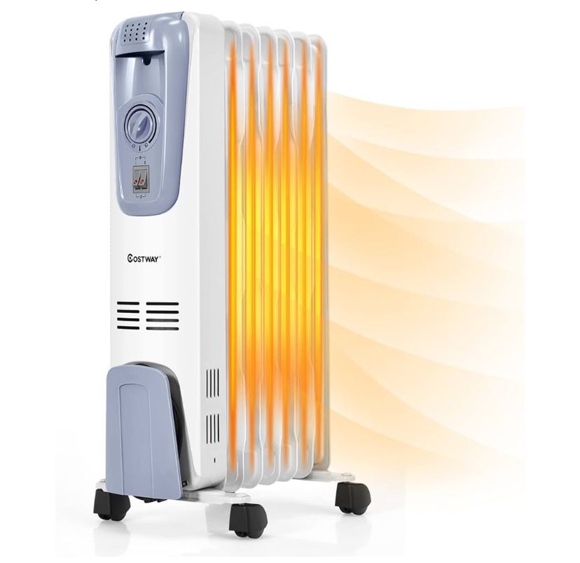 Costway 1500W Oil Heater With 3 Heat Settings