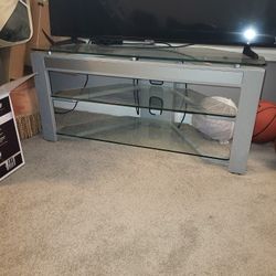 TV Stand With 3 Glass Shelves 