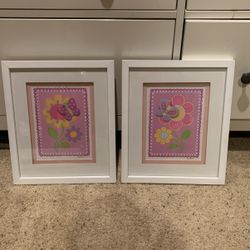 2 Framed Butterfly Prints