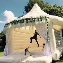 All White Heavy Duty Commercial Bounce House