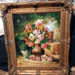 Beautiful Oil Framed Vintage Painting, Simply Gorgeous Artist Signed