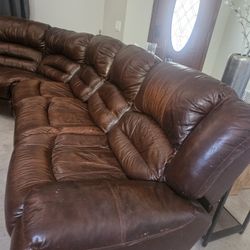 Leather Reclining Couch!